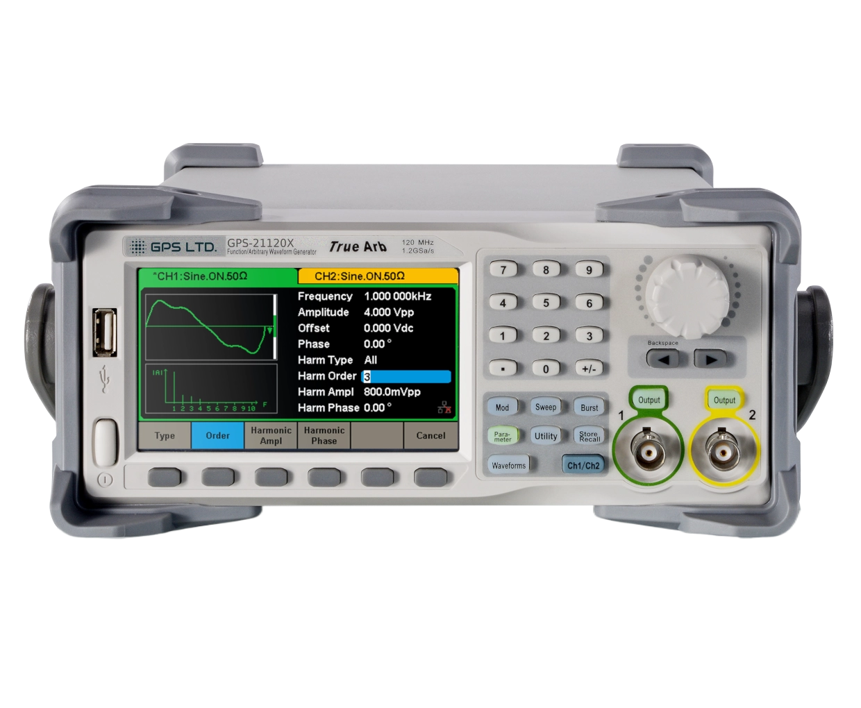 GPS-2040X dual-channel function / arbitrary waveform generator