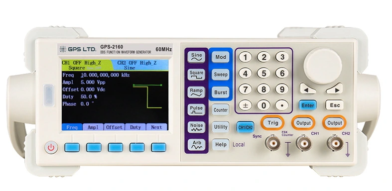 GPS-2160 dual-channel function / arbitrary waveform generator, front panel
