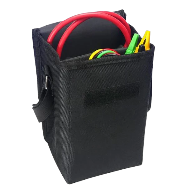 GPS-290PR carry case with the Rogowski coil and the four coloured test leads packed inside