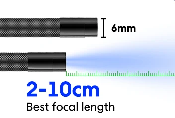 6mm diameter, 2-10cm best focal length