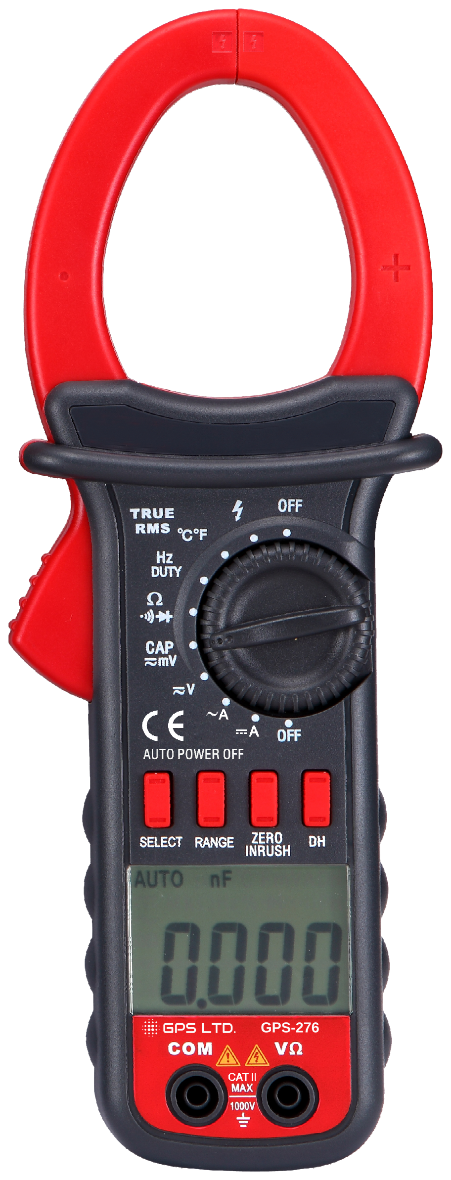 GPS LTD GPS-276 clamp meter, showing the 52 mm jaw, rotary switch and 3999 count display