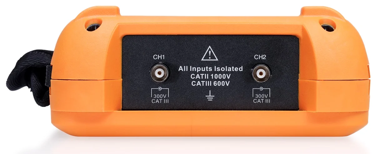 GPS-1000X isolated CH1 and CH2 inputs on the top edge