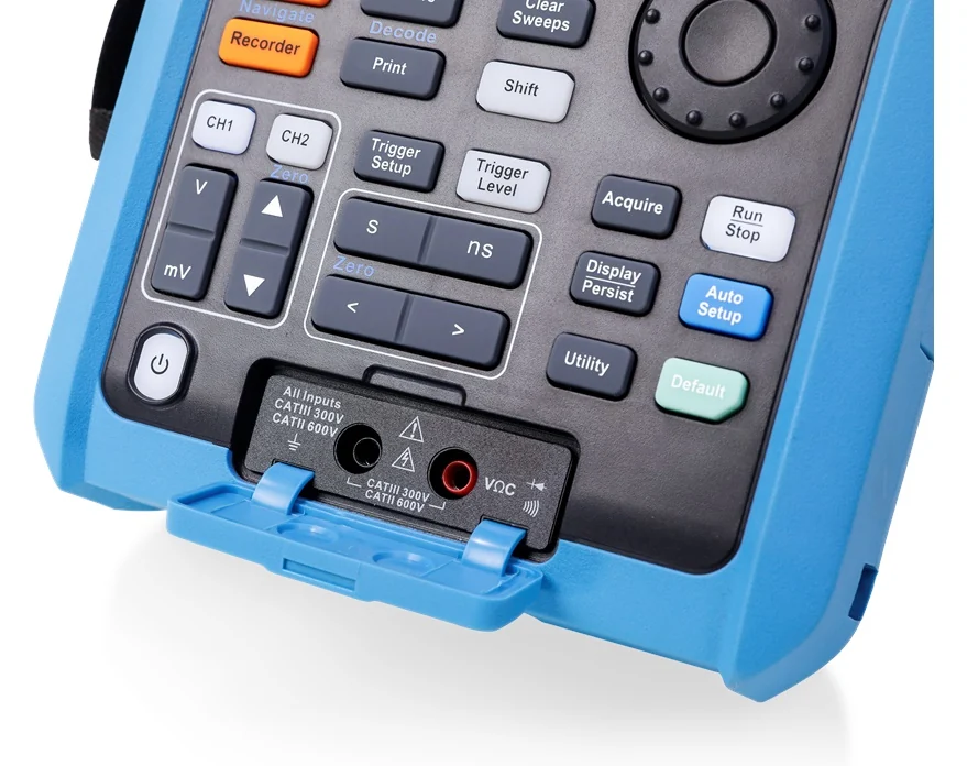 GPS-800X multimeter inputs, beneath the keypad